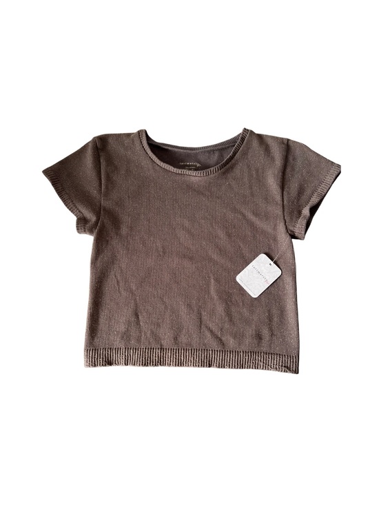 Free People Tops - Intimately Free People Ribbed Seamless Cropped Tee Fireside Smoke M/L NWT